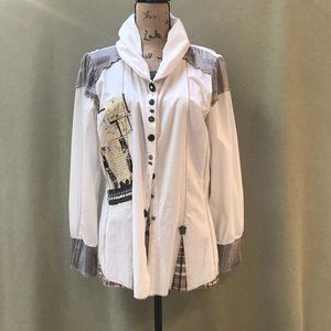 Elisa Cavetti Exquisite Design Blouse Cotton Italy